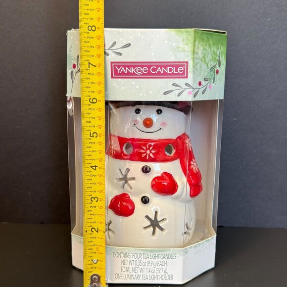 Yankee Candle 2022 Snowman Ceramic Tea Light Holder Luminary W/Tealights Holiday - Picture 13 of 16